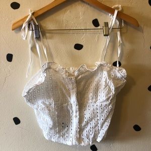 Shein White Textured Corset Top